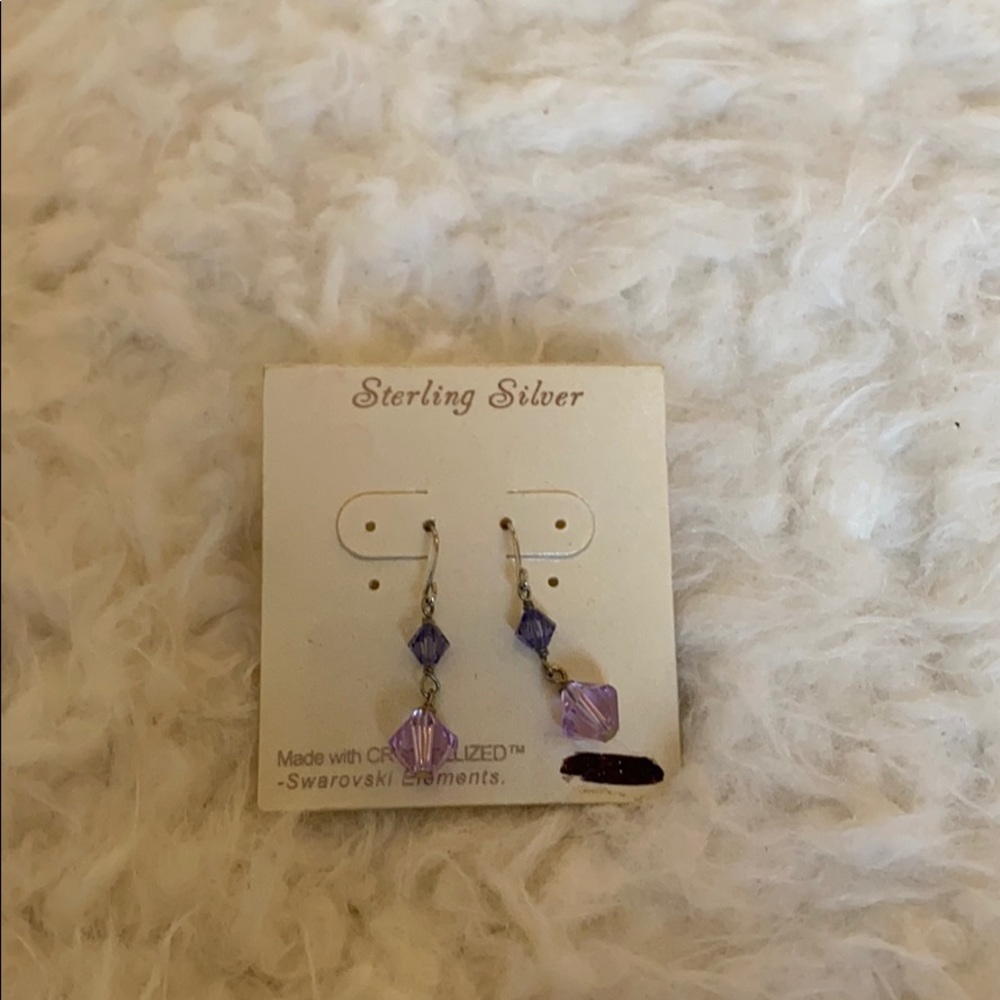 Sterling silver w/ purple/lavendar Crystals